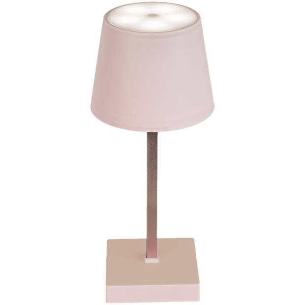 USB tafellamp LED dimbaar - lichtroze - 26 cm - van kunststof - Nachtlampje - Tafel lampje - Tafellampen