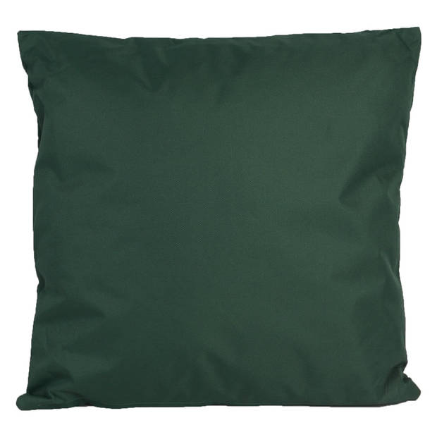 Bank/tuin kussens set - voor binnen/buiten - 4x stuks - groen/palm print - 45 x 45 cm - Sierkussens