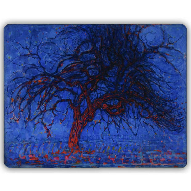Dunne Fleecedeken - Plaid – kunst - 150 x 120 cm - De rode boom van Piet Mondriaan