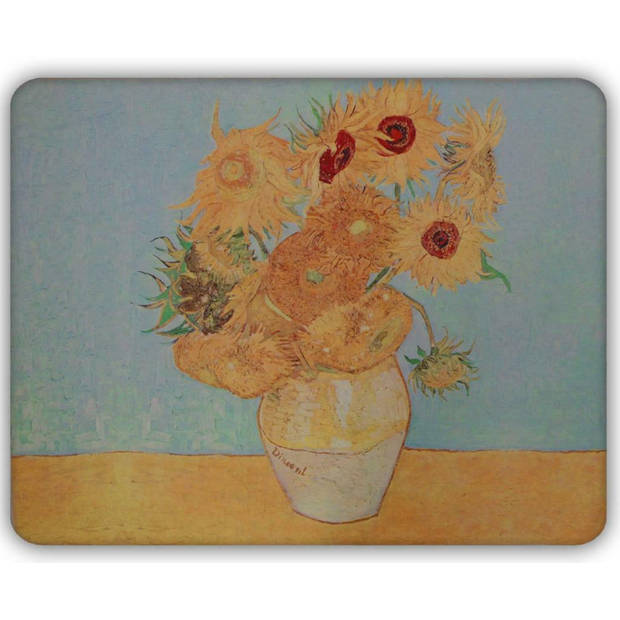 Dunne Fleecedeken - Plaid – kunst - 150 x 120 cm - De Zonnebloemen van Vincent van Gogh