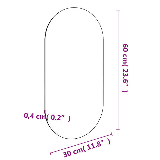 vidaXL Spiegel 60x30 cm glas