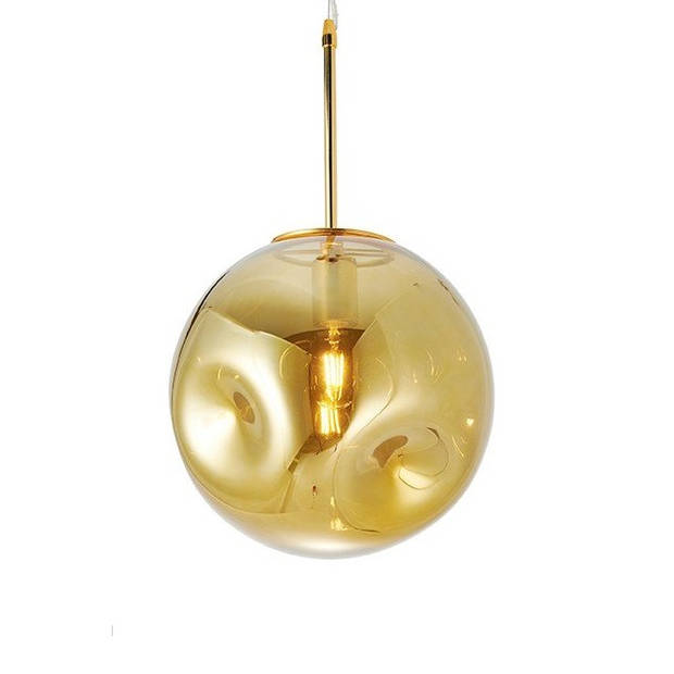 Leitmotiv hanglamp Blown 30 cm glas brass