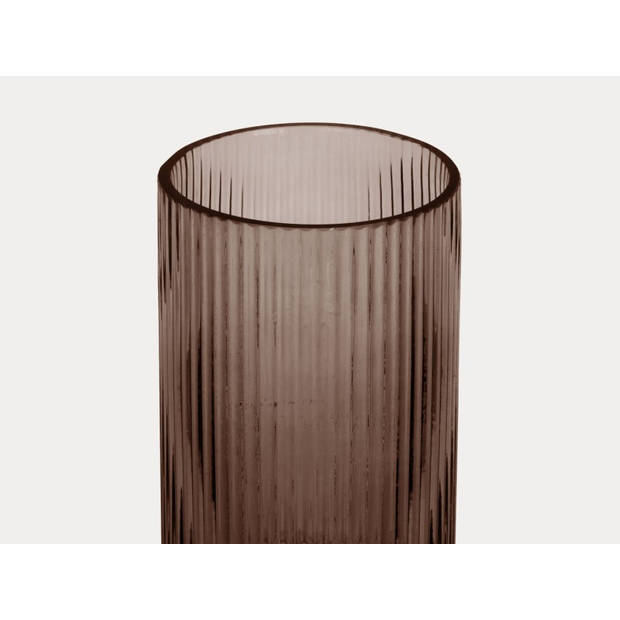 Present Time Vase Allure Straight Glass Chocolate brown