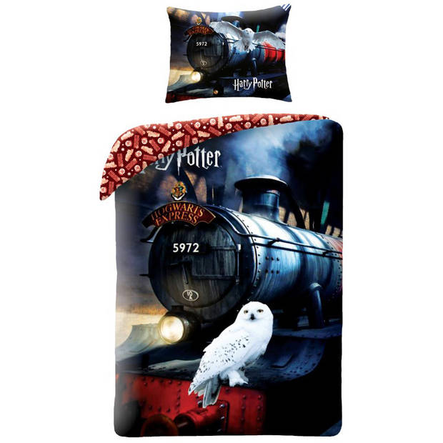 Harry Potter Dekbedovertrek, Hogwarts Express - Eenpersoons - 140 x 200 cm - Katoen