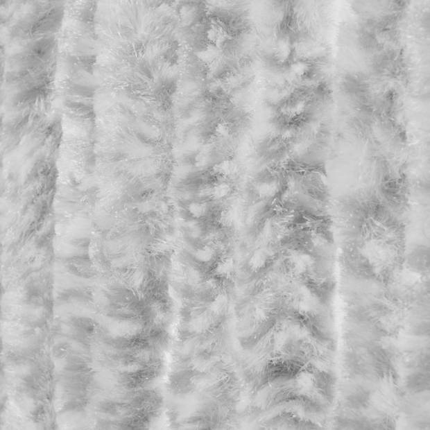 Grijs/wit anti insecten kattenstaarten gordijn 90 x 220 cm - Vliegengordijnen