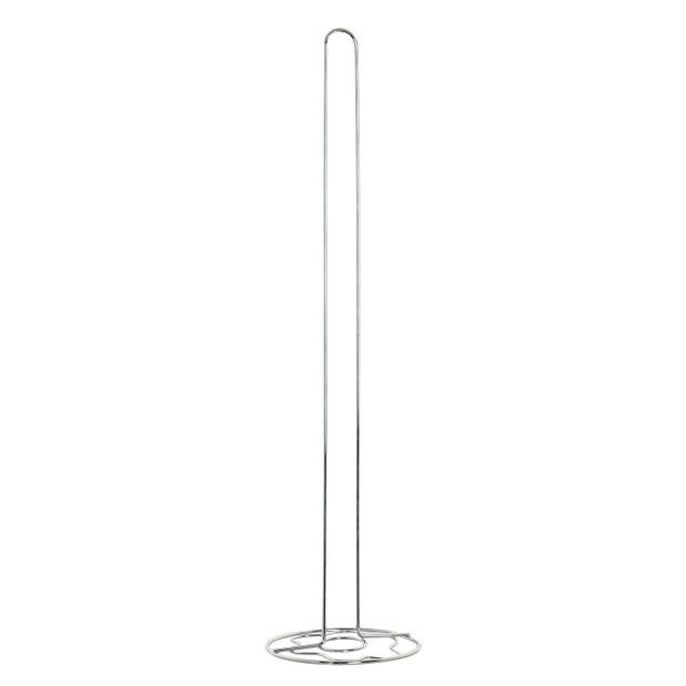 Wc/toiletrol houder staand zilver met bloemetjespatroon 55 cm - Toiletrolhouders