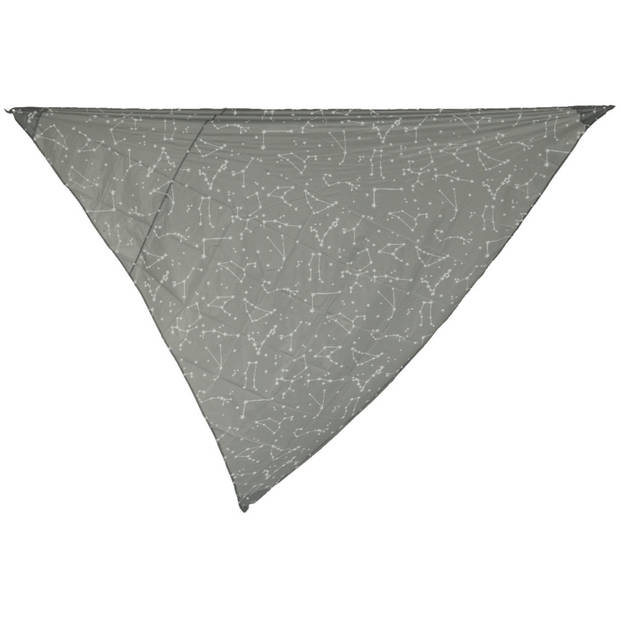 Schaduwdoek/zonnescherm driehoek grijs 3 x 3 x 3 meter met ophanghaken - Schaduwdoeken