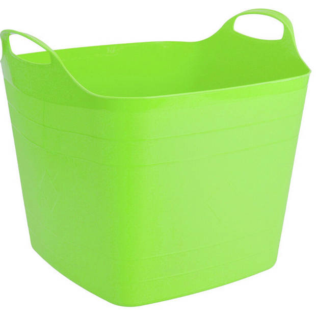 Flexibele kuip - 40L - kunststof - 42 x 42 cm - groen - emmer - wasmand - Wasmanden