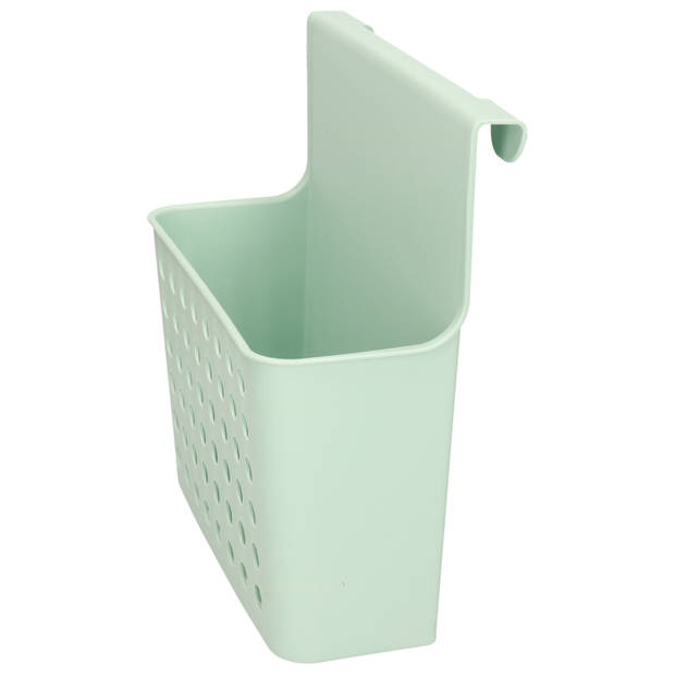 Badkamer/keuken hang opbergmandjes/organizers mintgroen 26 x 24 cm - Opbergmanden