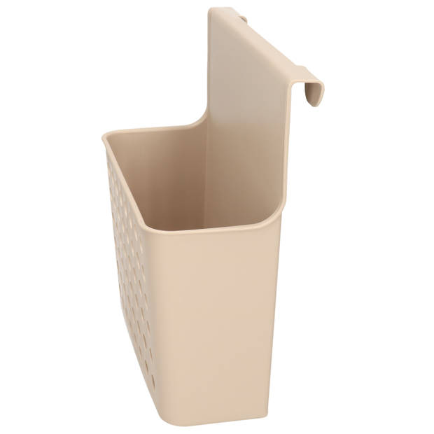 Badkamer/keuken hang opbergmandjes/organizers taupe 26 x 24 cm - Opbergmanden