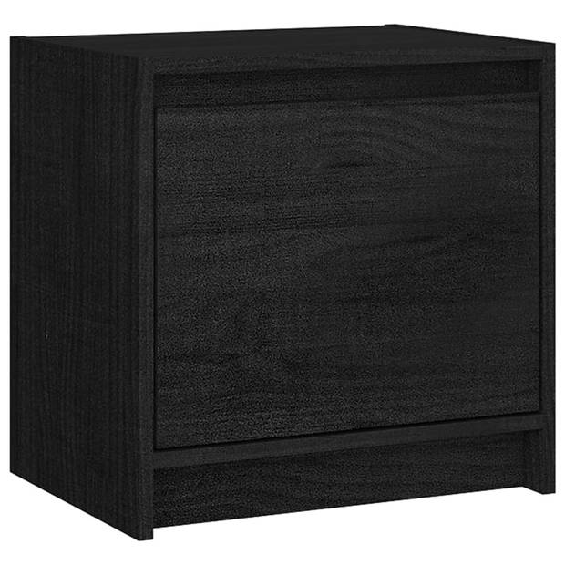vidaXL Nachtkastjes 2st 40x30,5x40 cm massief grenenhout zwart