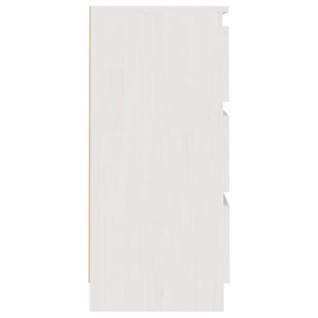 vidaXL Nachtkastjes 2 st 40x29,5x64 cm massief grenenhout wit