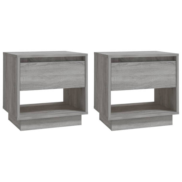 vidaXL Nachtkastjes 2 st 45x34x44 cm bewerkt hout grijs sonoma eiken