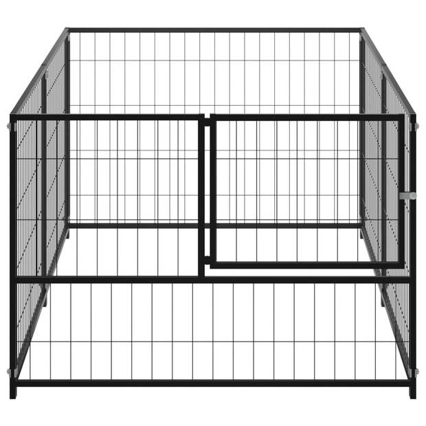 vidaXL Hondenkennel 200x100x70 cm staal zwart