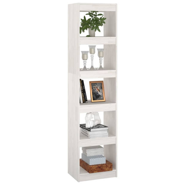 vidaXL Boekenkast / kamerscherm 40x30x167,5 cm massief grenenhout wit