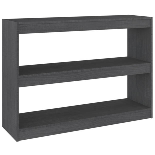 vidaXL Boekenkast/kamerscherm 100x30x71,5 cm grenenhout grijs