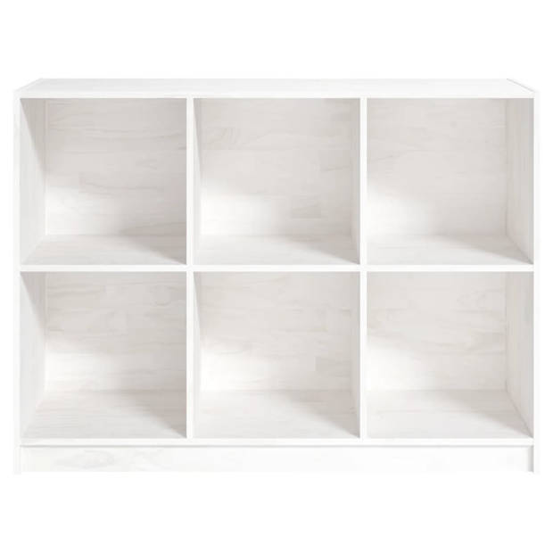 vidaXL Boekenkast 104x33x76 cm massief grenenhout wit