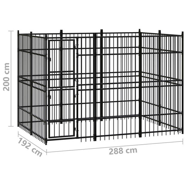 vidaXL Hondenkennel 5,53 m² staal