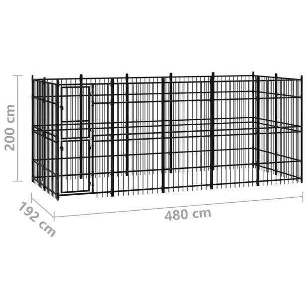 vidaXL Hondenkennel 9,22 m² staal