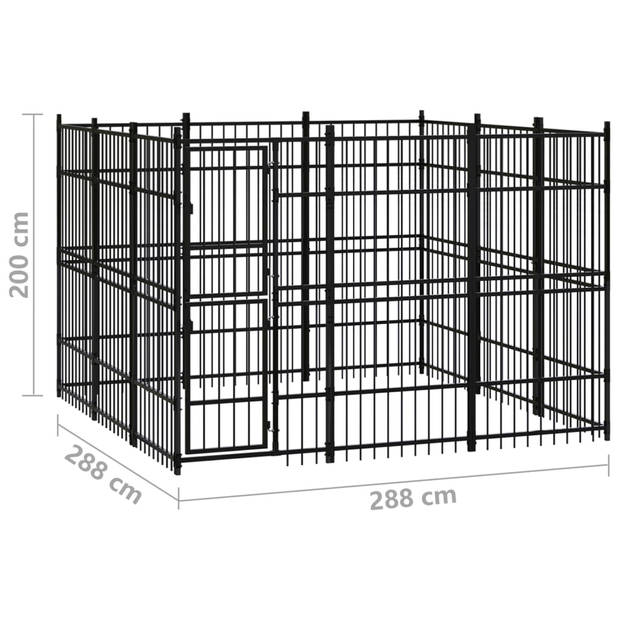 vidaXL Hondenkennel 8,29 m² staal