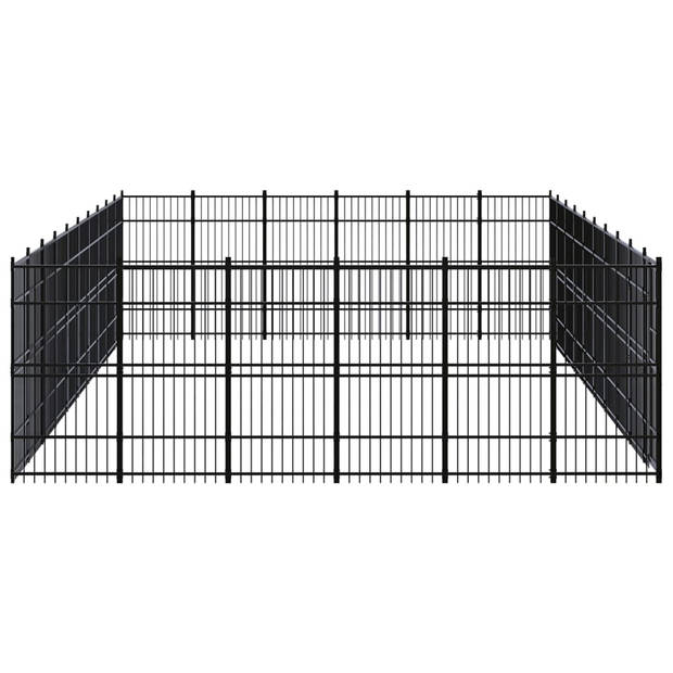 vidaXL Hondenkennel 55,3 m² staal