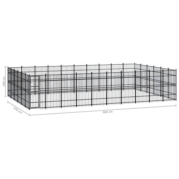 vidaXL Hondenkennel 55,3 m² staal