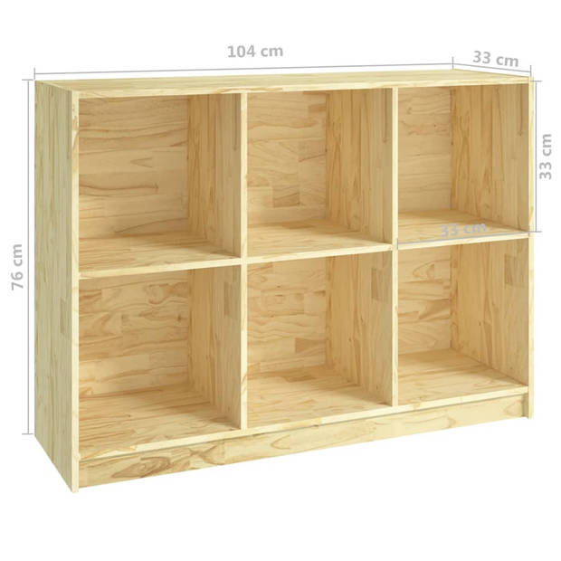 vidaXL Boekenkast 104x33x76 cm massief grenenhout