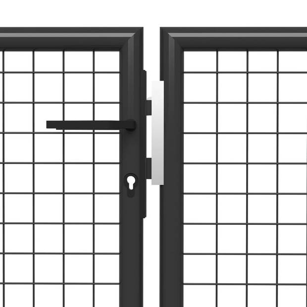 The Living Store Tuinpoort - antraciet - staal - 500x150 cm - inclusief slot