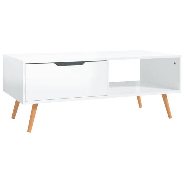 The Living Store Salontafel Woonkamer - 100 x 49.5 x 43 cm - Hoogglans Wit