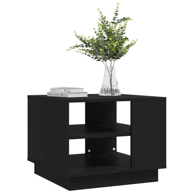 The Living Store Salontafel - Banktafel - Spaanplaat - 55x55x43 cm - Zwart