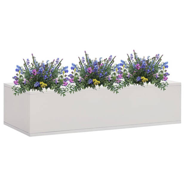 The Living Store Bloembak Staal - 90 x 40 x 23 cm - Lichtgrijs - 20 kg draagvermogen