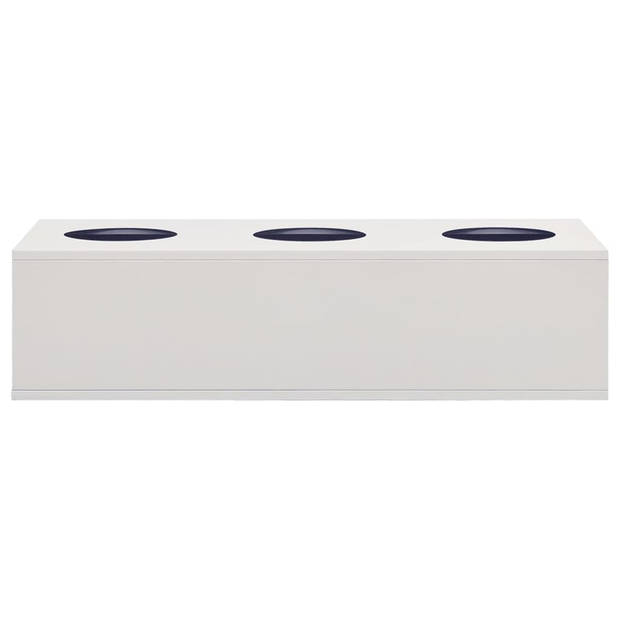 The Living Store Bloembak Staal - 90 x 40 x 23 cm - Lichtgrijs - 20 kg draagvermogen