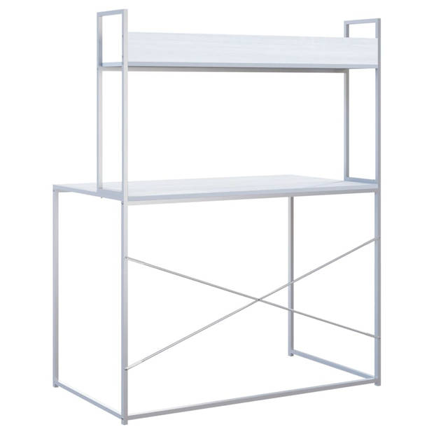 The Living Store Bureau - Wit - 110 x 60 x 138 cm - Industriële stijl