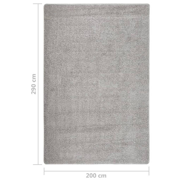 vidaXL Vloerkleed shaggy anti-slip 200x290 cm lichtgrijs