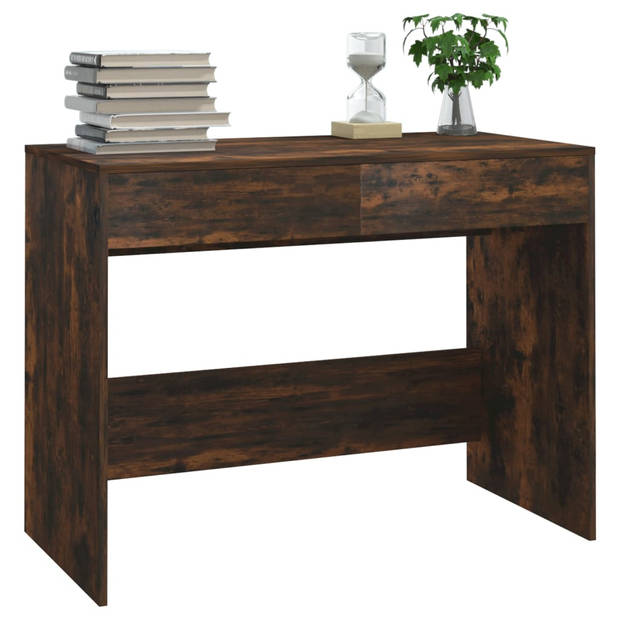 The Living Store Werktafel - Gerookt eiken - 101 x 50 x 76.5 cm - Stabiele constructie