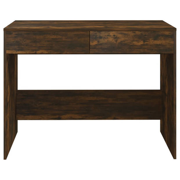 The Living Store Werktafel - Gerookt eiken - 101 x 50 x 76.5 cm - Stabiele constructie