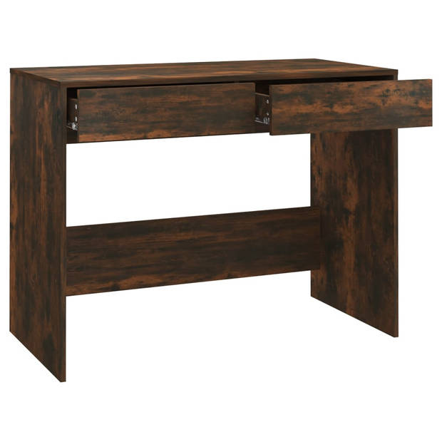 The Living Store Werktafel - Gerookt eiken - 101 x 50 x 76.5 cm - Stabiele constructie