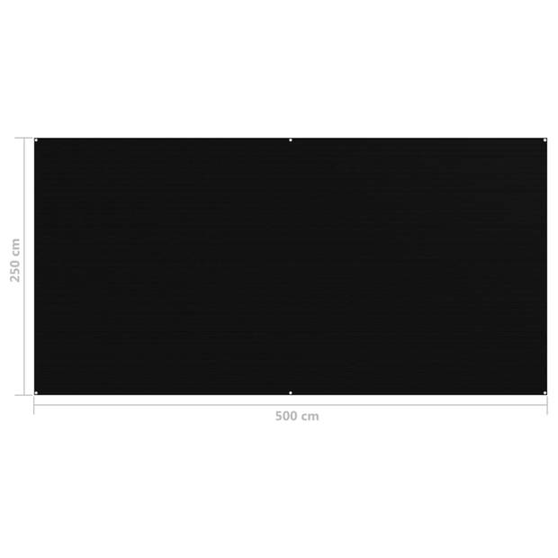 The Living Store Tenttapijt - 250 x 500 cm - HDPE - zwart