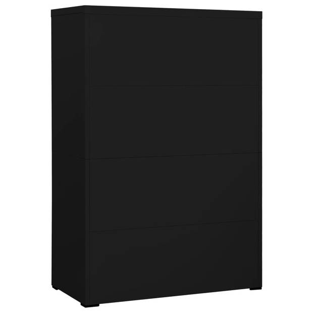 vidaXL Archiefkast 90x46x134 cm staal zwart