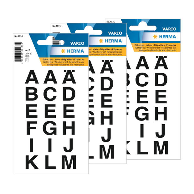 Stickervellen Met 36x Stuks Alfabet Plak Letters A Z Zwart 20x20 Mm