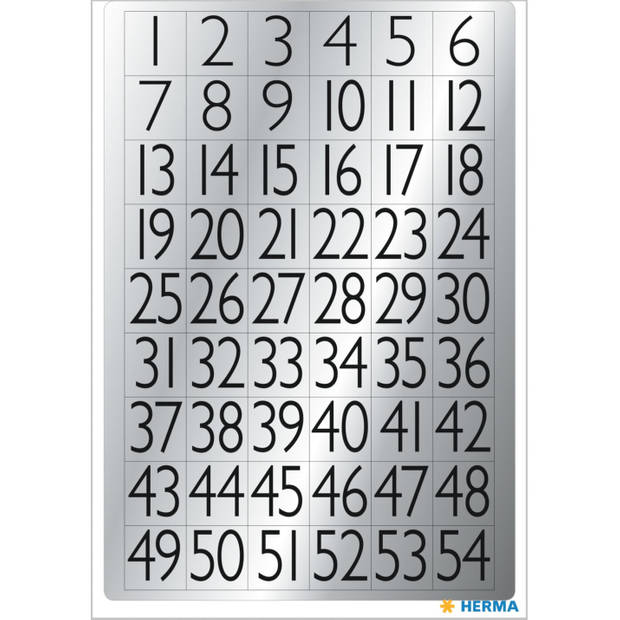 4x Stickervelletjes 1-100 plak cijfers/getallen zwart/zilver 13x12 mm - Stickers