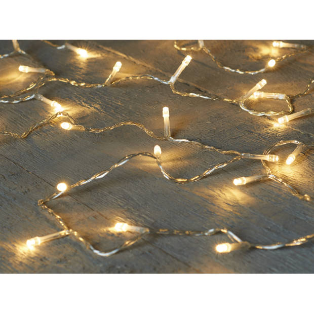 Kerstverlichting warm wit 40 lampjes 400 cm lichtsnoer met timer - Kerstverlichting kerstboom