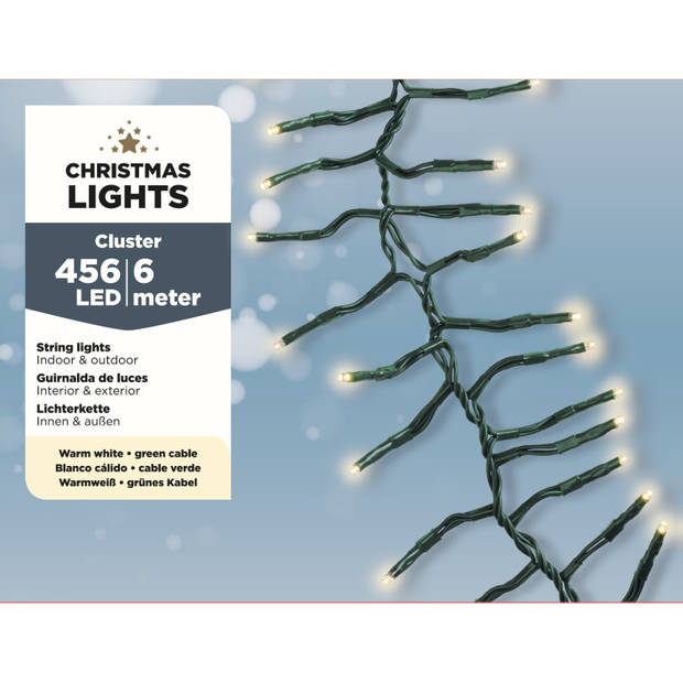 Lumineo Clusterverlichting - warm wit - 456 lampjes - 9M - Kerstverlichting kerstboom