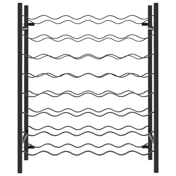 vidaXL Wijnrek voor 48 flessen metaal zwart