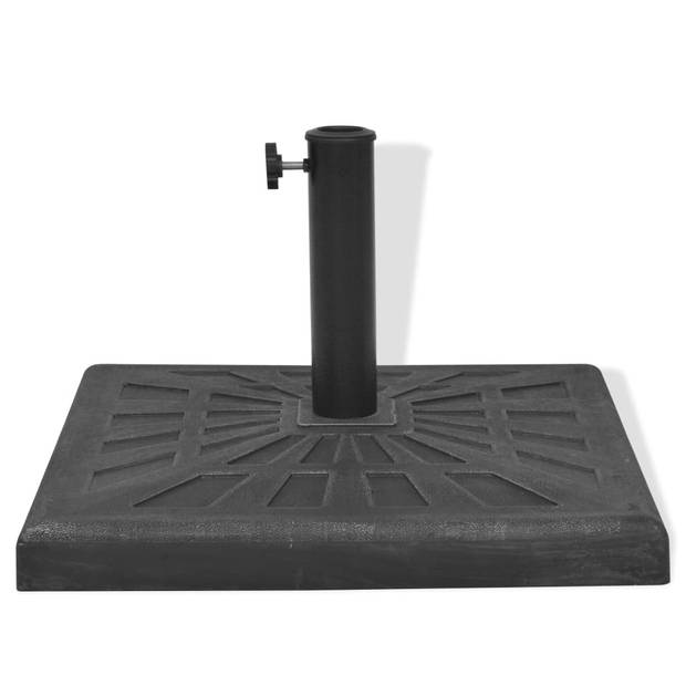 The Living Store Parasolvoet Decoratief Zwart - 57 mm - Weerbestendig - 2 Adapters - Hars en staal