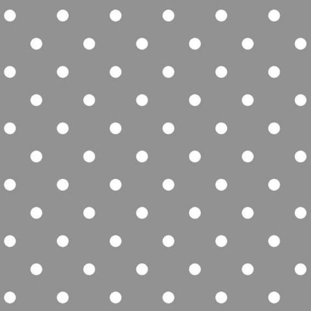 Tafelzeil/tafelkleed grijs met witte stippen 140 x 180 cm - Tafelzeilen