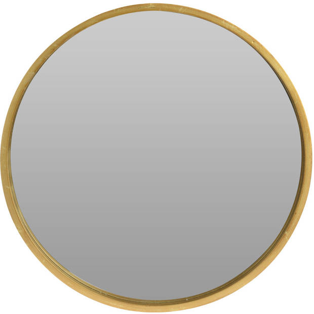 Wandspiegels rond - 2x - goud - 30 cm + 50 cm - hout - Spiegels
