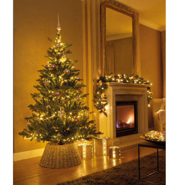 Kerstboommand - grijs - D70 x H28 cm - voor een kerstboom tot 240 cm - kerstboomrok - Kerstboommand / huls