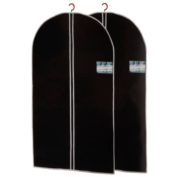 Set van 2x stuks zwarte kledinghoezen 60 x150 cm - Kledinghoezen