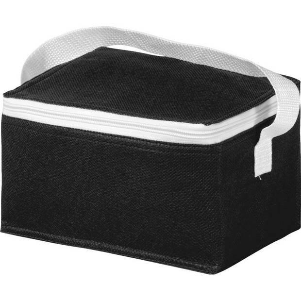 Koelbox/koeltas zwart/wit voor 6/sixpack blikjes - Koeltas